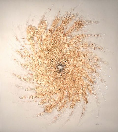 Brandon Graving
Roux 1, 2007
glue, abaca paper, copper wire, taza, vellum, 44 x 48 x 4 in.