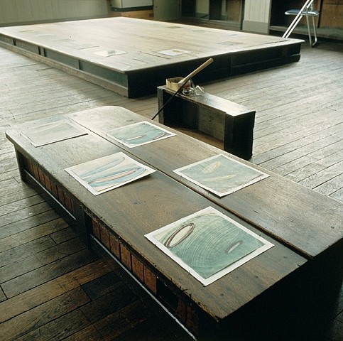 Nora Herman
Islands in the Ocean, 1996
oil on paper and wood, 500 x 230 cm