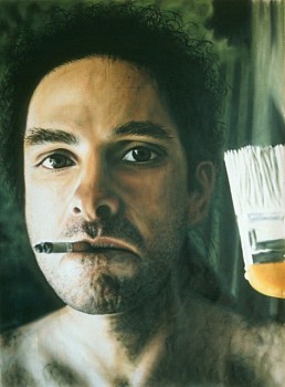 Laurent La Gamba - Self-Portrait with Brush and Cigarette