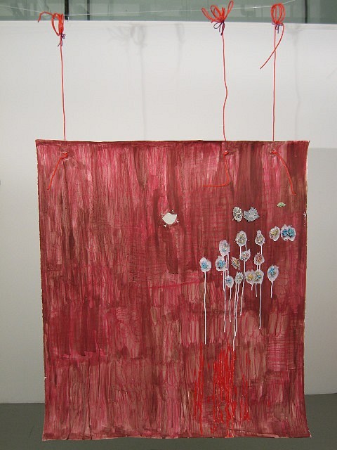 Wura-Natasha Ogunji
Cuerpo (Head, Breathm Shadow, 16 Cowries), 2006
thread, paper, mixed media, 65 x 42 x 1/4 in.