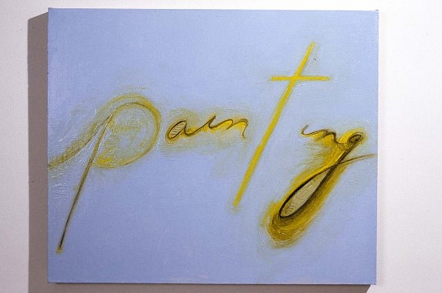 Mira Schor
Painting (yellow on blue), 2003
oil on linen, 30 x 36 in.