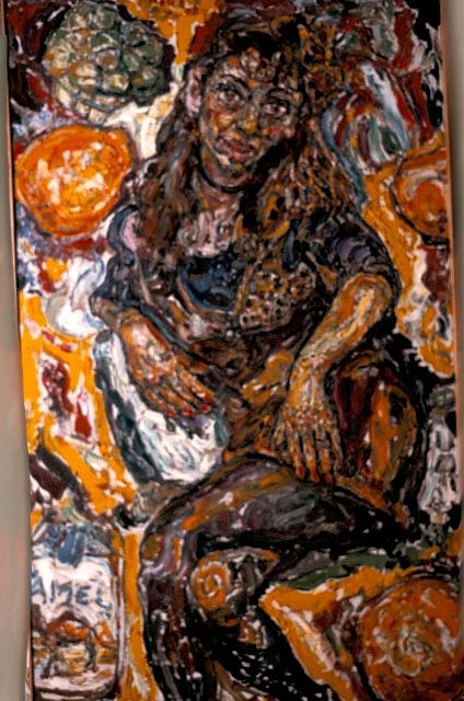 Philip Sherrod
Shari..of the Healing Oranges!, 1998
oil on canvas, 73 1/2 x 48 in.