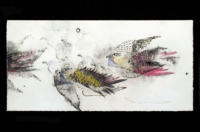 Annie Stromquist
The Messengers, 2008
mixed media on paper, 10 3/4 x 22 in.