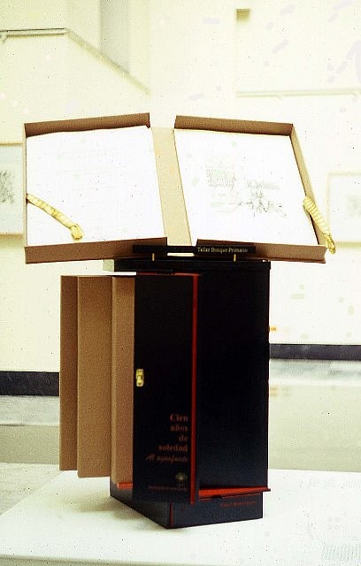 Pedro Villalba Ospina
One Hundred Years of Solitude in Etching - The Artist Book, 1996-2007
etching, 25 x 12 x 15 in.