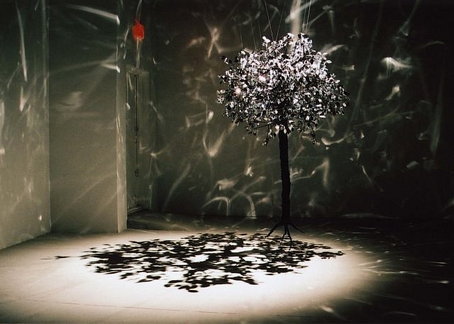 Wendy Wischer
Angels and Ancestors Part II, 2006
mirrored sheeting, wire and light, 90 x 48 in.