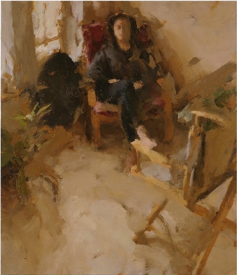Jordan Wolfson
Interior with Woman Sitting, I, 2002
oil on linen, 46 x 40 in.