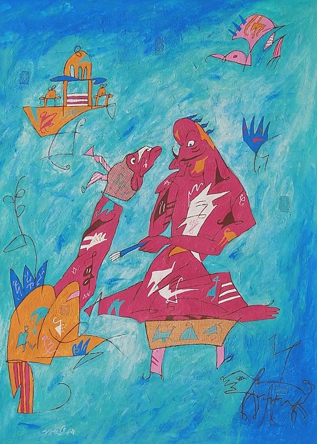 Bibhuti Chakraborty
Contemplate, 2009
Tempera on paper, 50 x 76 cm
