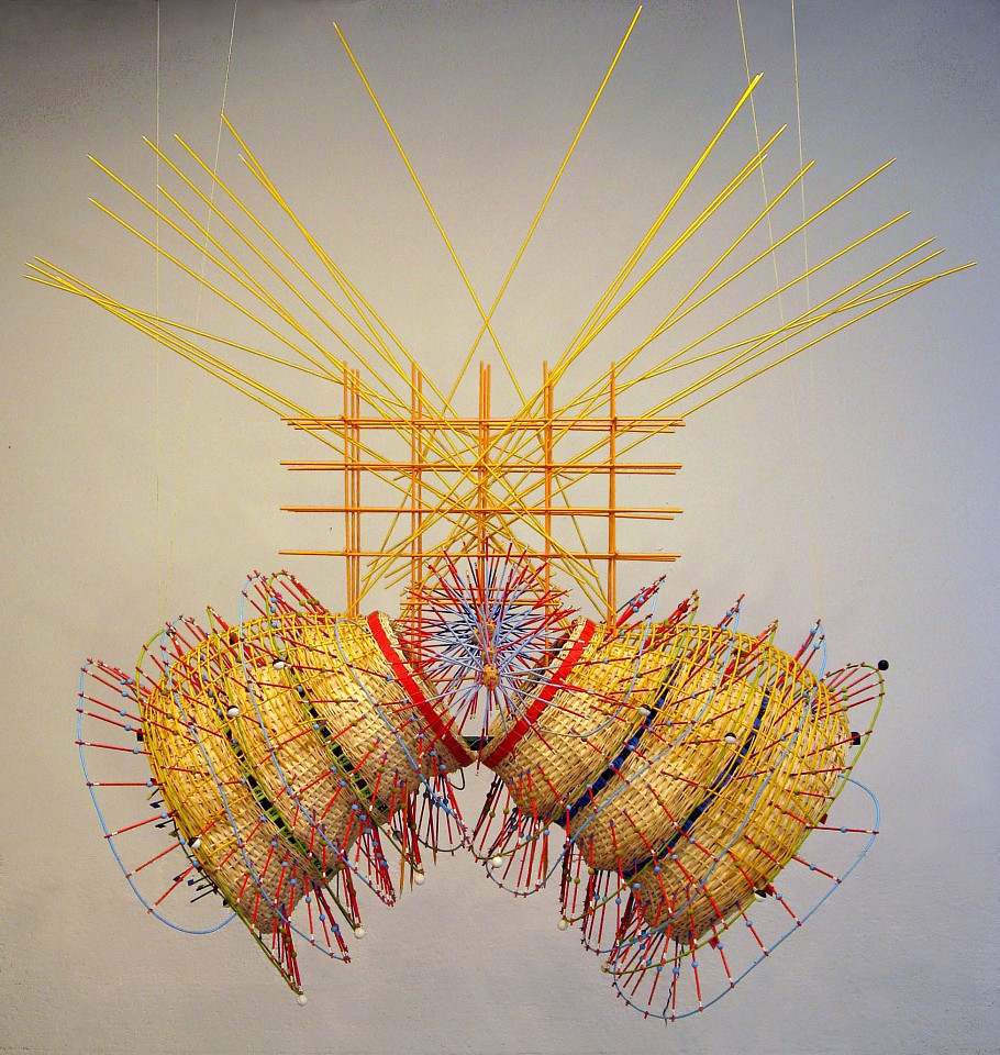 Nathalie Miebach
Solar Beginnings of Everything that Changes, 2008
reed, wood, data, 56 x 66 x 27 in.