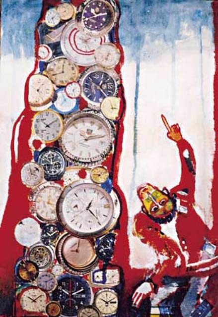 Behailu Bezabih
African Time, 1998
mixed media on canvas, 60 x 45 cm