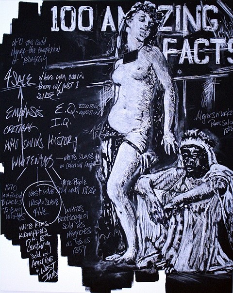 J.C. Lenochan
Melanin Chronicles - Whiteness for Sale, 2010
chalk on canvas, 48 x 60 in.