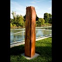 Lori Nozick, Riverwalk markers and Monoliths
2009, cement sculpture with organic and mica pigments, embedded artifacts, pant and marine imprints