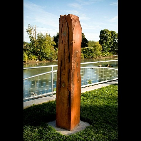 Lori Nozick
Riverwalk markers and Monoliths, 2009
cement sculpture with organic and mica pigments, embedded artifacts, pant and marine imprints, Sizes range from 9' x 18" x 18" - 4' x 10" x 10"
Permanent public art installation