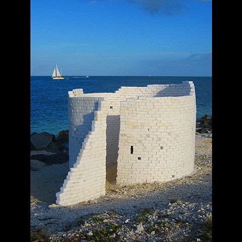 Lori Nozick
Sal Non Sal 124, 2009
salt blocks and salt mortar, Tower: 8' x 17' x 10'; Columns: 6' x 1' x 1'; Wall: 2' x 18' x 4"
Temporary site specific sculpture installation