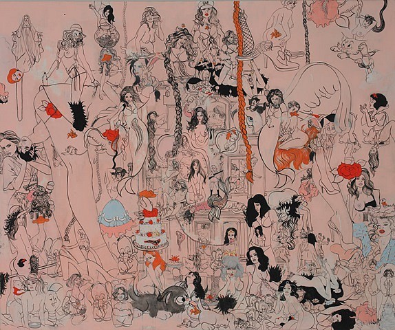 Ginna Triplett
Rapunzel, 2007
paper, flashe, gouache and acrylic on canvas, 60 x 72 in.