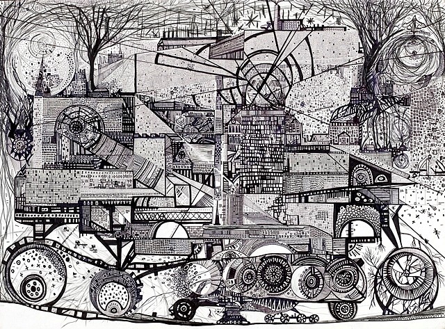 Greg Giegucz
Moneterey Tree Building, 2006
ink and graphite on paper, 46 x 46 in.