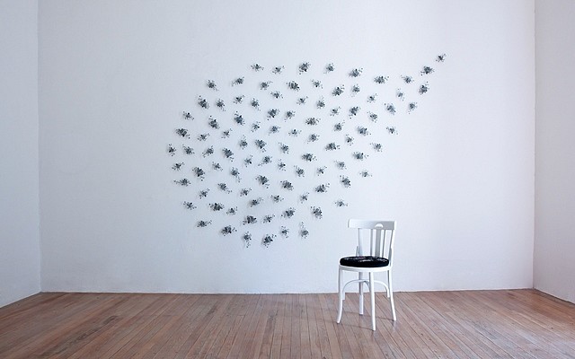 Evelyn Hellenschmidt
A Time Will Come V, 2011
iron, silver, embroidery, old chair, 310 x 200 x 200 variable