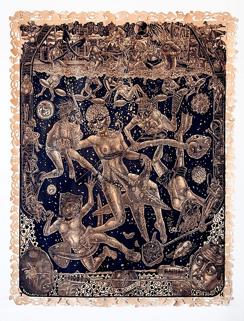 Tom Huck
The Tommy Peepers, 2010
woodcut, 60 x 47 in.