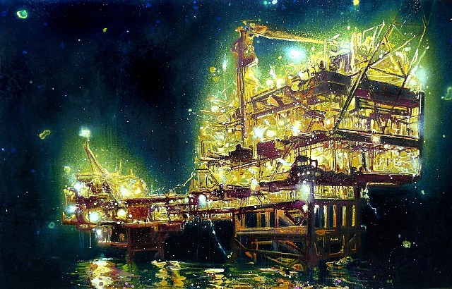 Armando Marino
Oil Platform 1, 2009
oil on canvas, 310 x 180 cm
From the series 'Drilling America'