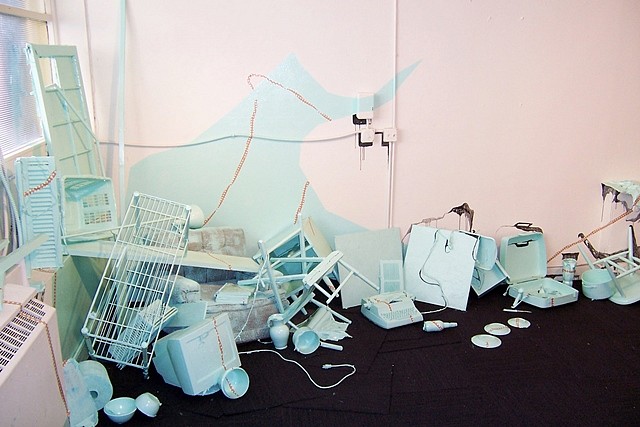 Julie Alpert
Hold on Tightly, Let Go Lightly, 2008
mixed media, 20 x 10 x 10 feet
site specific, mixed media installation