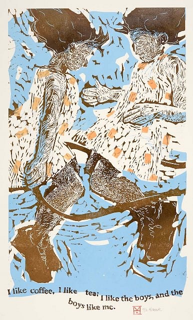 Holly Meade
Jumpropers, 2010
color woodblock & linoleum print, 21 x 36 in.