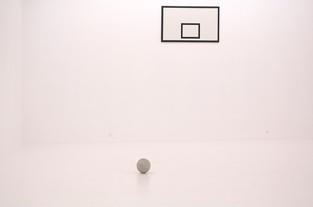 Rafal Jakubowicz
Ti Tabu Dibu Daj, 2007
oil on canvas and cement, 105 x 180 cm