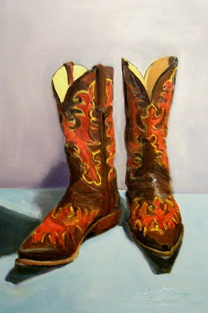 Viola Moriarty
My Cowgirl Boots, 2011
oil on birchwood board, 16 x 24 in.