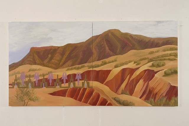 Kay WalkingStick
New Mexico Arroyos, 2011
oil on wood panel, 32 x 64 in.