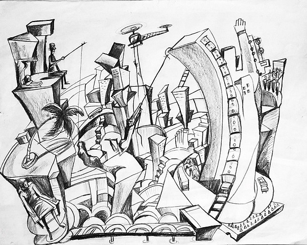 Shinod Akkaraparambil
Multitude 1, 2010
charcoal lead on paper, 22 x 28 in.