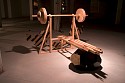 Derek Cote, Intensity Without Mastery
2011, various hardwoods, pine, contact paper, cellu-clay, aquaresin, gold leaf, cardboard, alkyd paint, 35 mm slide projections
