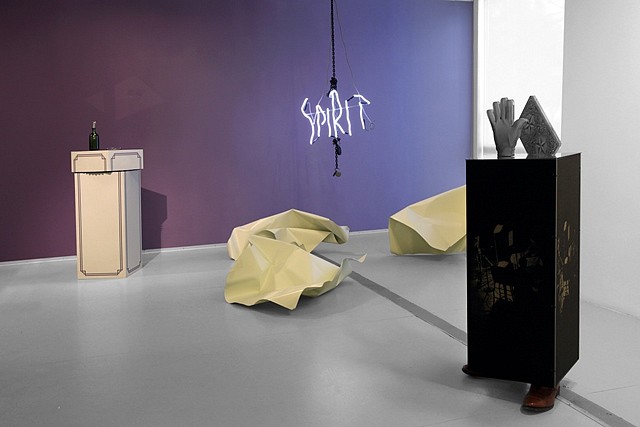 Lars Morell
Balls. Bubbles. Blisters (Installation View), 2010
acrylic, wood, iron, paper, glass, canvas, metal, nails, oilpaint, lambdaprint, acrylic glass, polyurethane paint, neon, cables, Dimensions Vary