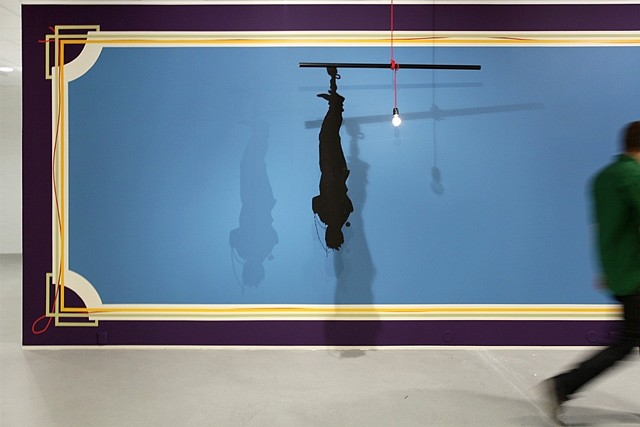 Lars Morell
Symbolic Order, 2011
steel, aluminium, cable, lightbulb, 52 x 65 in.