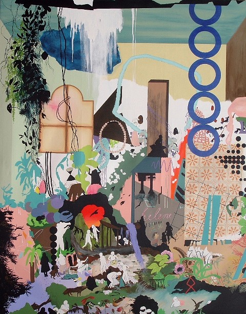 Paula Otegui
In My Room Passing a River that Took Me to Impossible Places, 2013
acrylic on canvas, 56 x 69 in.