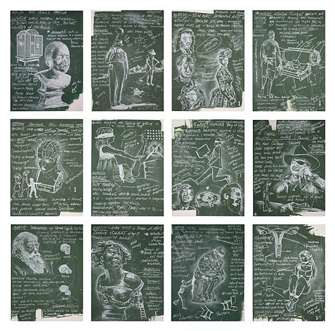 J.C. Lenochan
A Brief History of White Peoples 12 of 12, 2011
chalk on paper, 39 x 39 in.