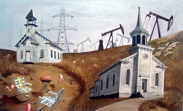 Sanders Watson
Dead America, 2011
oil on panel, 30 x 50 in.