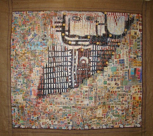 Olaniyi Akindiya
Nibo Nile: Where is Home?, 2011
mixed media, 60 x 75 in.