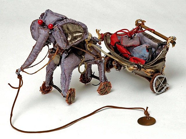 Nancy Clark
Elephant on Parade, 2005
canvas, wire, acrylic, leather and bamboo, 7 x 7 x 14 in.