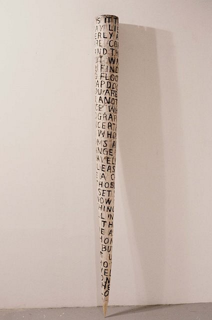 Janis Stemmermann
Tall Horn with Words From Jeanette Winterson's "The Passion", 1992
wood, tempera, 90 in.