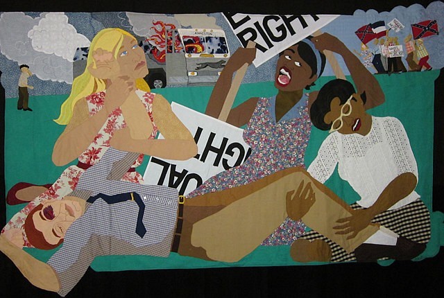Dawn Williams Boyd
Three Marys: Freedom Riders, 2012
fabric, buttons, 54 x 89 in.