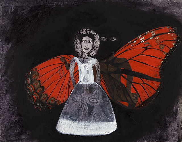 Samira Abbassy
Her Cadmium Wings, 2008
oil and collage on canvas, 14 x 18 in.