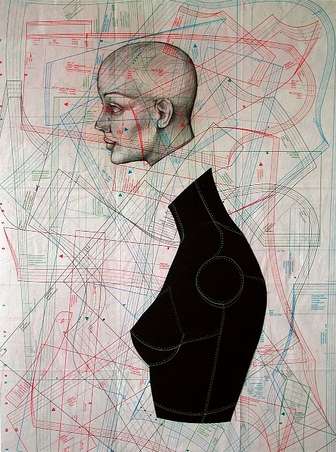 Gordana Vrencoska
Lesson in Social Anatomy 2, 2003
pencil and collage on paper, 25.5 x 35.4 inches