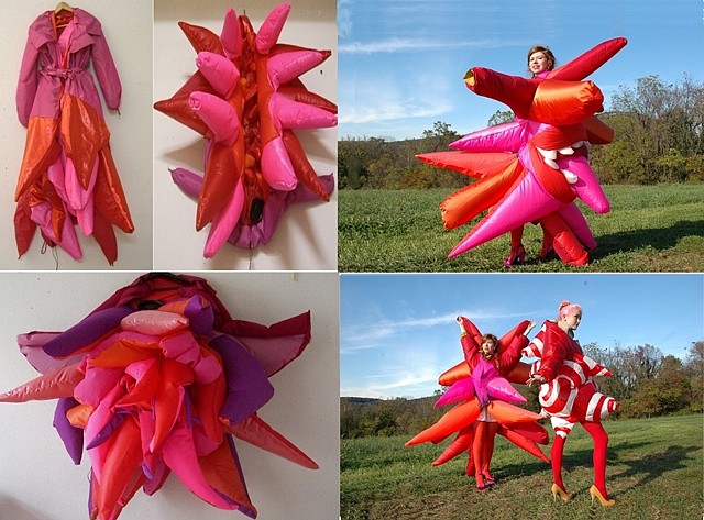 Anne Ferrer
Raincoat Flowers
Ripstop and nylon fabrics, fans, battery operated electronic synchronizer, 68 x 36 x 36 in.