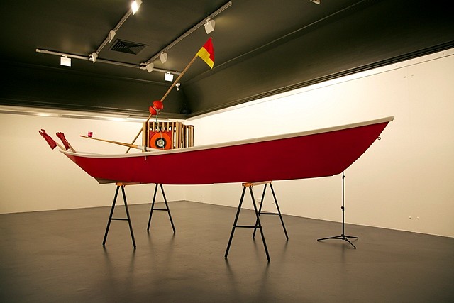 Nigel Helyer
CrayVox_V03, 2013
Timber, fabric, audio electronics, x9 watercolour images and book, 4.5 x 2.5 x 2 meters