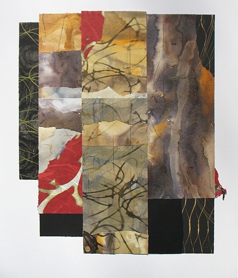 Scott Sandell
41 Sounds (d), 2014
collage built from painted handmade and hand printed papers, with screenprint, lithographym digital print, monoprint and drawing, 30 x 22 in.