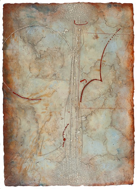 Elise Wagner
Astral Transits 2, 2014
encaustic and oil on panel, 24 x 17 in.