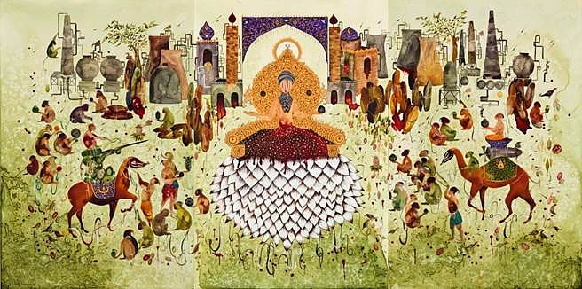 Shiva Ahmadi
Lotus, 2014
Watercolor and ink on Aquaboard, 60 x 120 in.