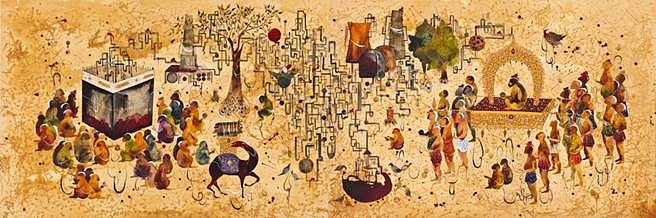 Shiva Ahmadi
Cube, 2014
Watercolor and ink on Aquaboard, 40 x 120 in.