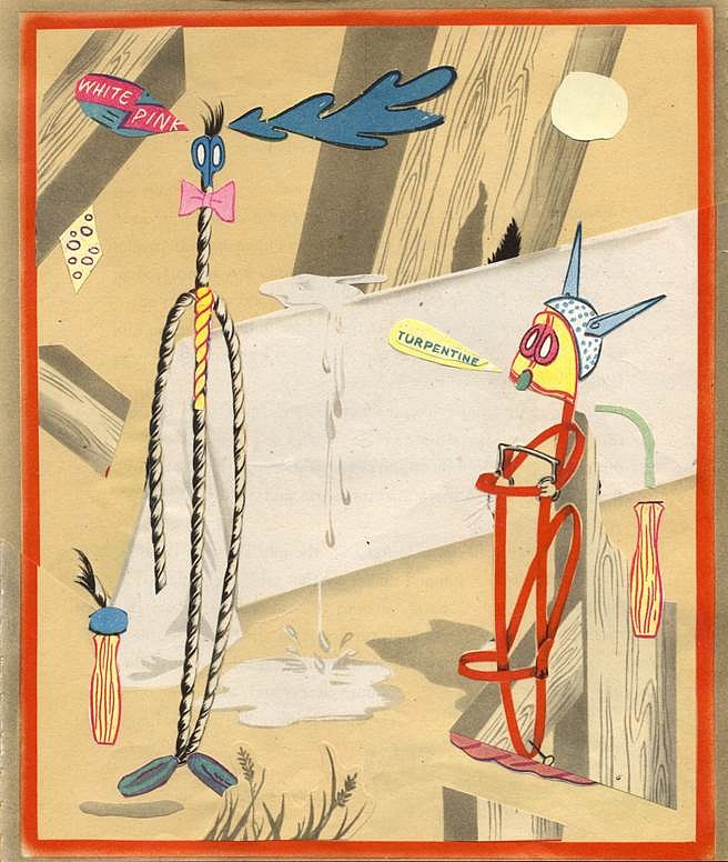 Lou Beach
White Pink Turpentine, 2014
collage, 27 1/2 x 17 in.