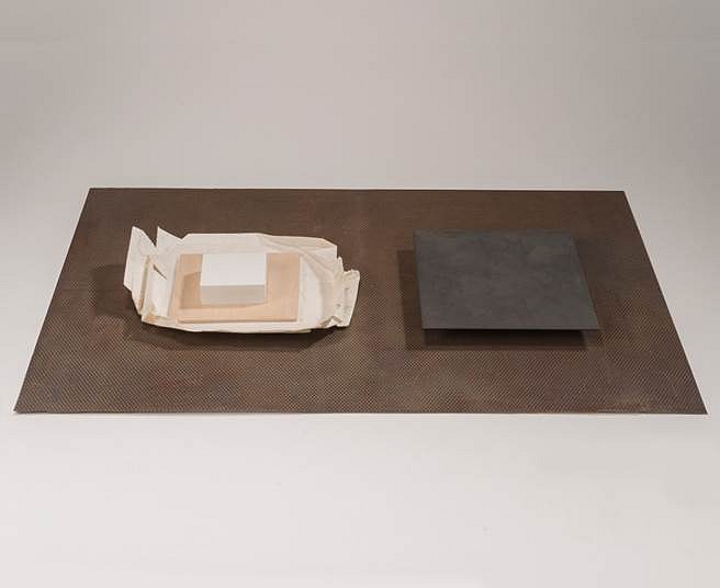 Richard Fleischner
Untitled, 2014
Steel, copper, wood, paper, beeswax, 1 5/8 x 24 1/2 x 15 3/4 in.
