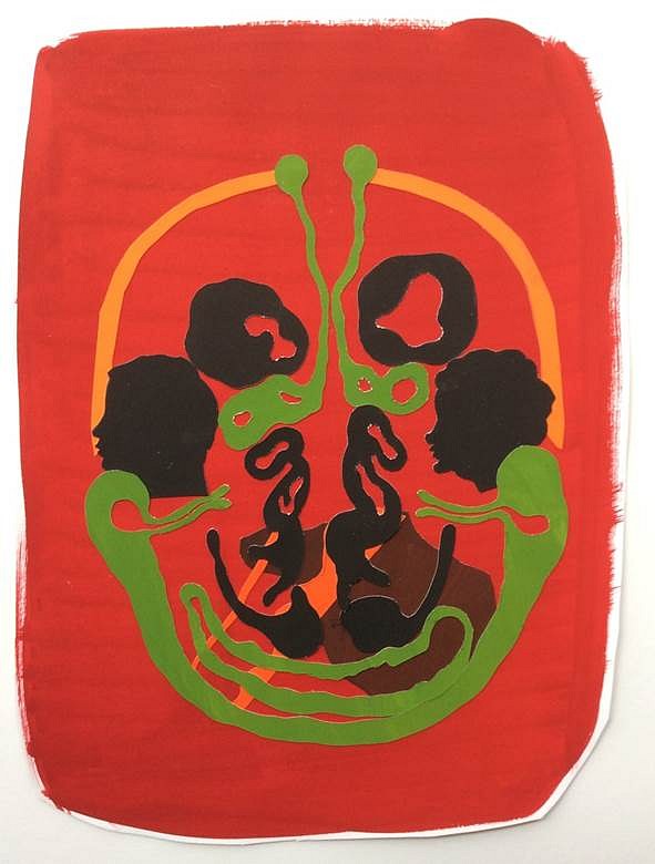 Elin Jakobsdottir
Clown Brain, 2015
Gouache, paper-cut, 10 3/4 x 14 1/8 in.