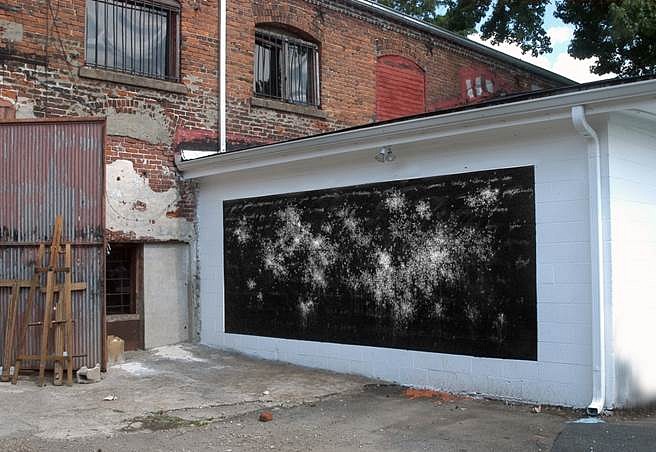 Bethany Collins
I'm Just So Politically Correct Today, White Noise series, 2012
chalk on chalkboard wall, 72 x 156 in.